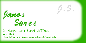 janos sprei business card